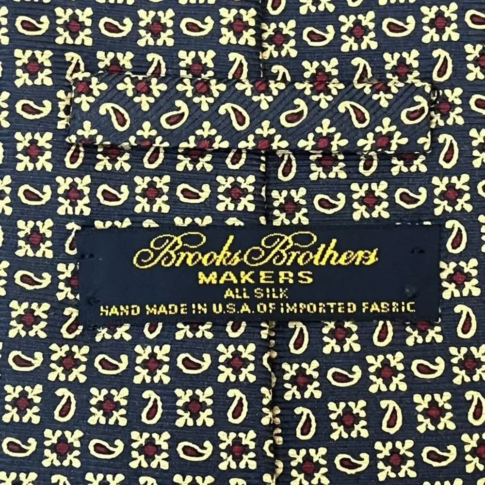 Brooks Brothers Makers Mens' All Silk Necktie Paisley Geometric